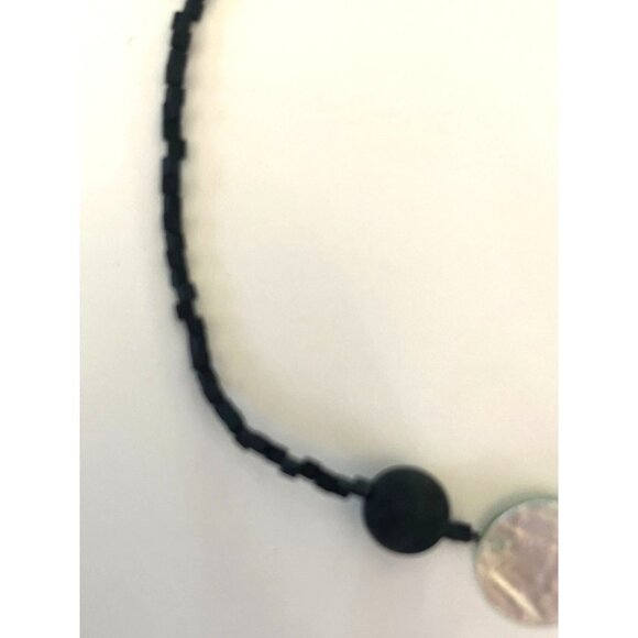 Natural Santorini Greece Volcanic Lava Black Beaded Necklace - Picture 12 of 14